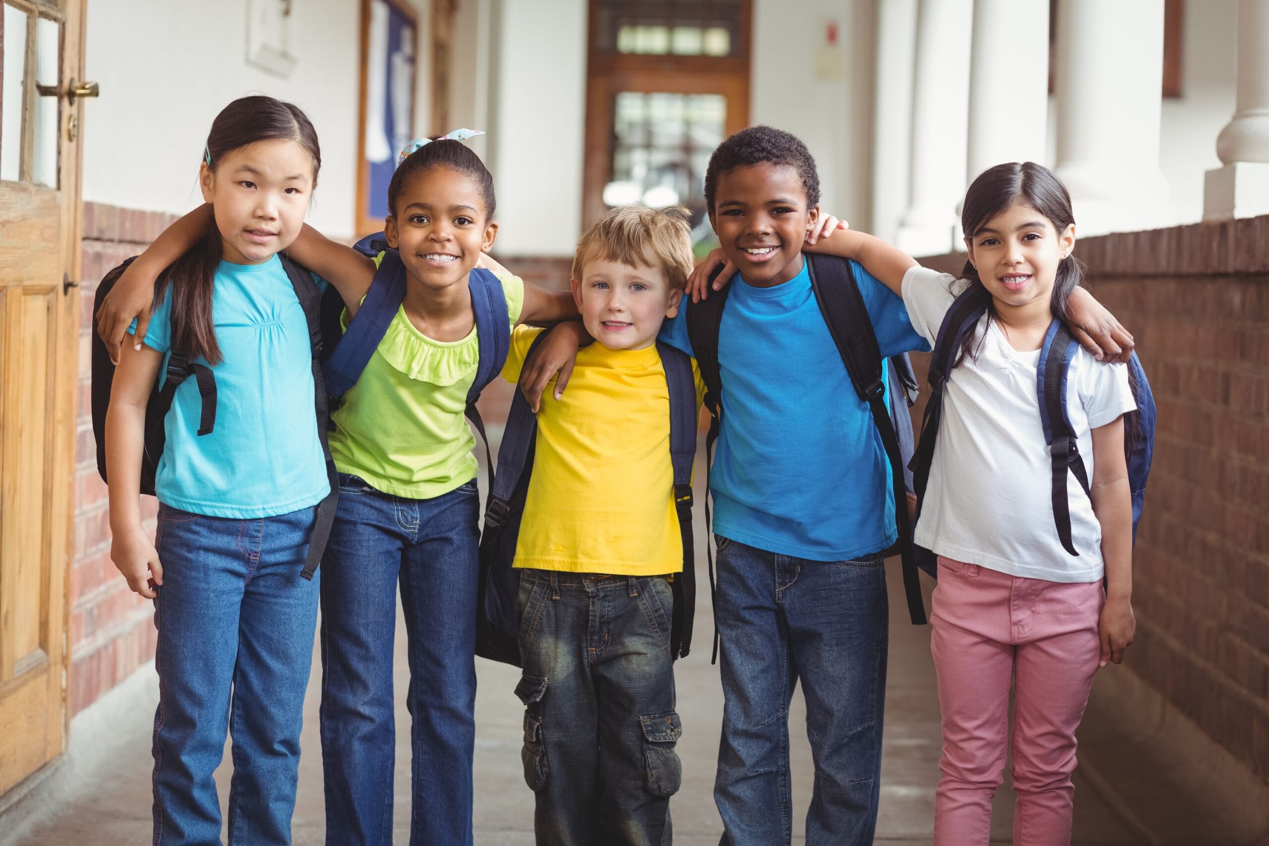 A group of young students