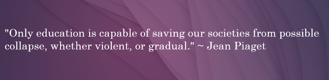 Piaget Quote in White on a Violet Background