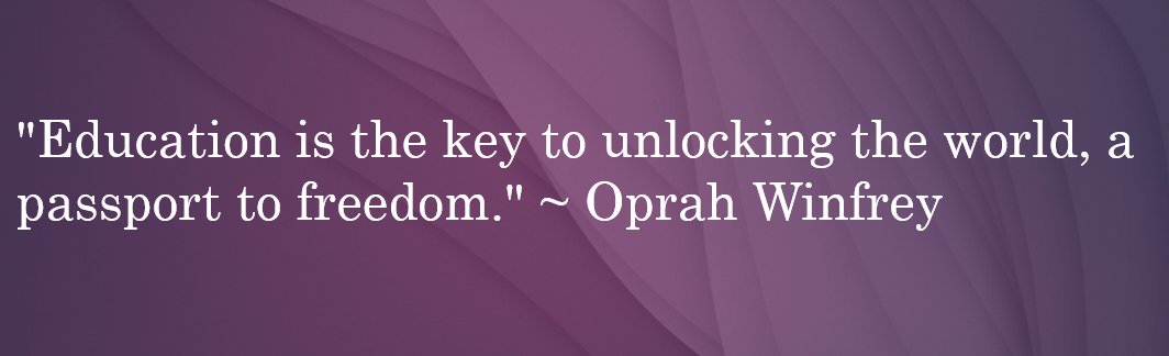 Winfrey Quote in White on a Violet Background
